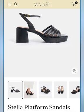 Wydr Stella Platform Sandals — Black 6WW - Extra Wide NWT